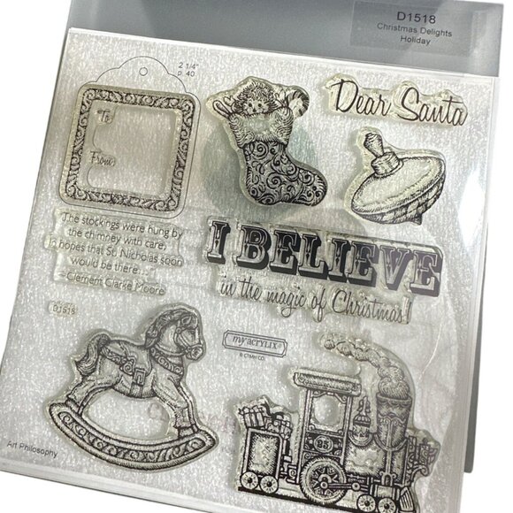 Close To My Heart My Acrylix D1518 Christmas Delights Clear Stamps Holiday Set - Picture 1 of 2